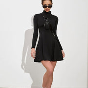 Waist Slimming Pleated Dress Women's Autumn New