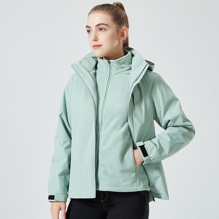 Outdoor Shell Jacket Male And Female Trendy Brand Three-in-one Detachable Two-piece Set Mountaineering Clothing Women's Outdoor Windproof Coat