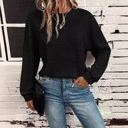 Women's Wear Round Neck Knitted Loose Long Sleeve Pullover Top