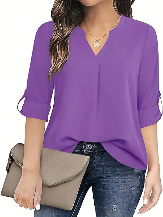 Fashion Personality Ladies V-neck Long Sleeve Shirt
