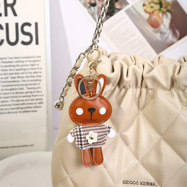 Trending Creative Leather Keychain Pendant Cartoon Doll Ornaments