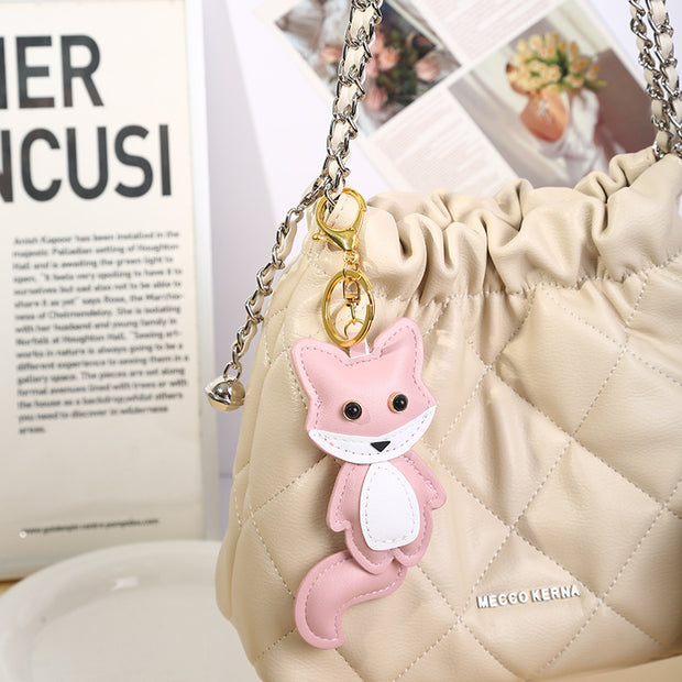 Trending Creative Leather Keychain Pendant Cartoon Doll Ornaments
