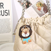 Trending Creative Leather Keychain Pendant Cartoon Doll Ornaments
